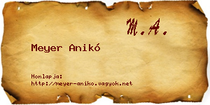 Meyer Anikó névjegykártya